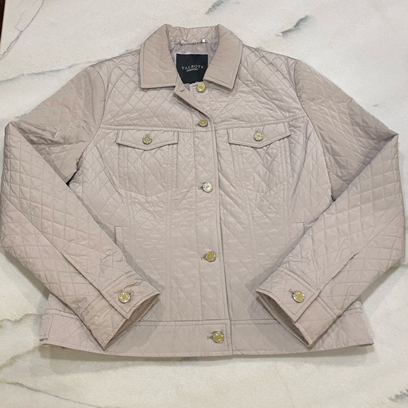 Talbots Jackets & Blazers - Talbots Quilted Jacket Size 10 Beige Button Up